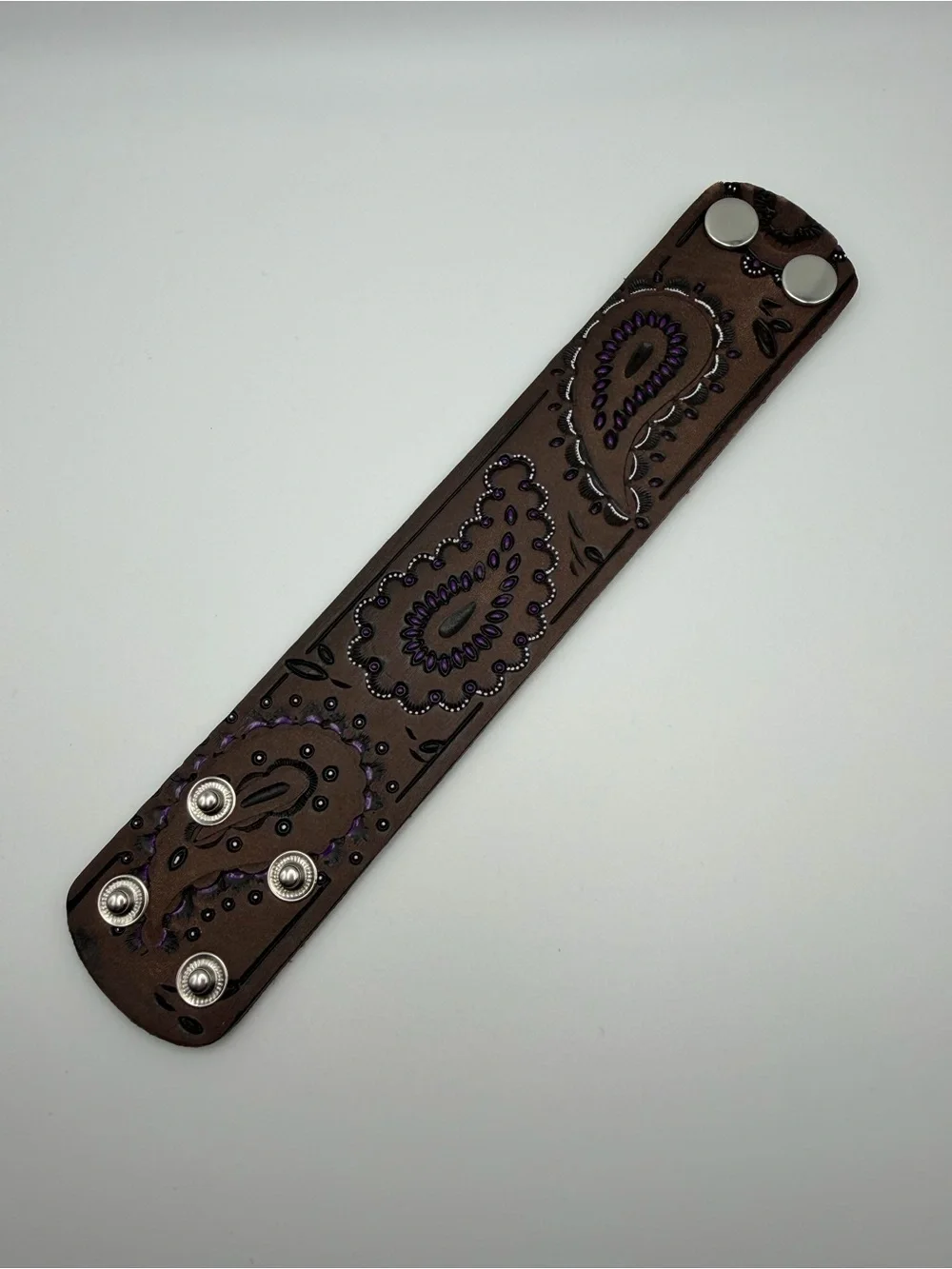NWT paparazzi Paisley Pioneer Urban Snap Leather Cuff Bracelet Festival Western